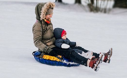 Snow slides at Viking Resort